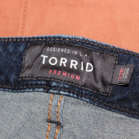 Torrid Dark Blue Cotton Premium high Rise Skinny Jeans Women's Size 22 - Picture 10 of 16
